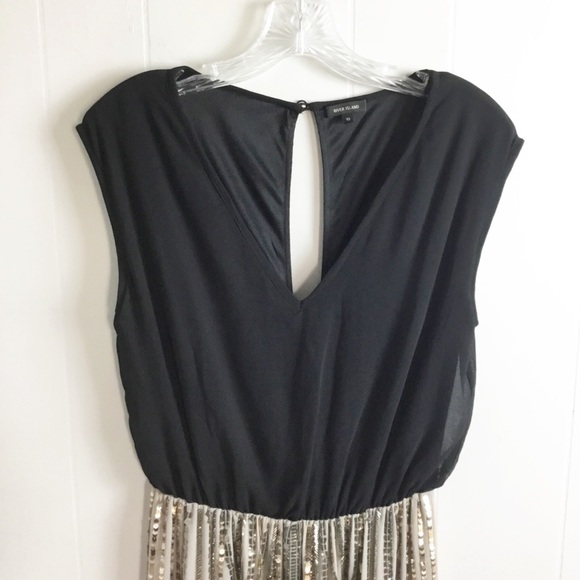 River Island Size 10 Sequin Black Dress Maxi Slit - Picture 4 of 10
